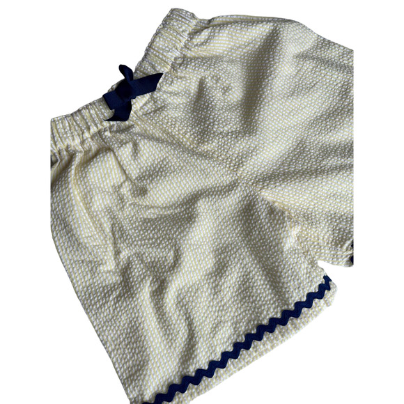 Kids Handmade Yellow Striped and Navy Blue Shorts - photos for sizing - Picture 1 of 9